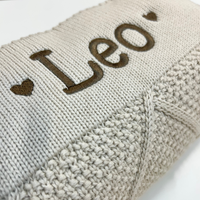 Personalised Diamond Knit Baby Blanket - Oatmeal (NEW!)