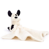 Personalised Jellycat Soother - Black & Cream Puppy