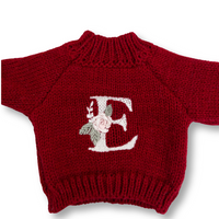 Personalised Christmas Bunny Jumpers - Red & Cream (MEDIUM)