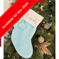 Personalised Christmas Santa Stocking - Blue