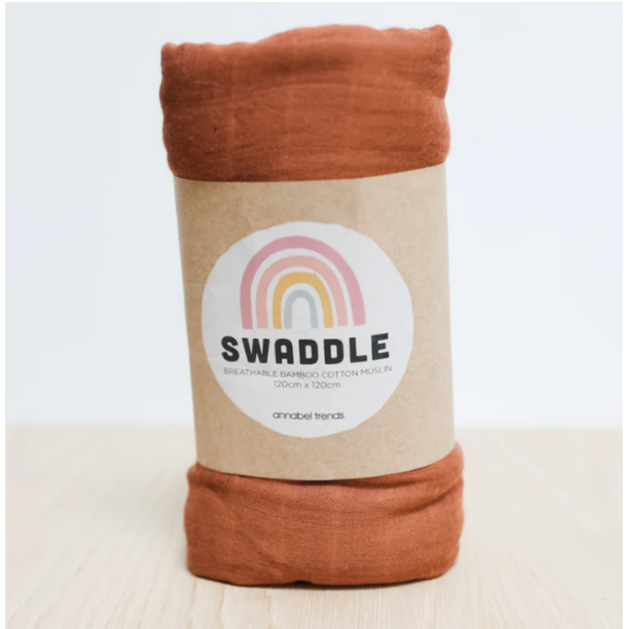 Annabel Trends Muslin Swaddle - Rust