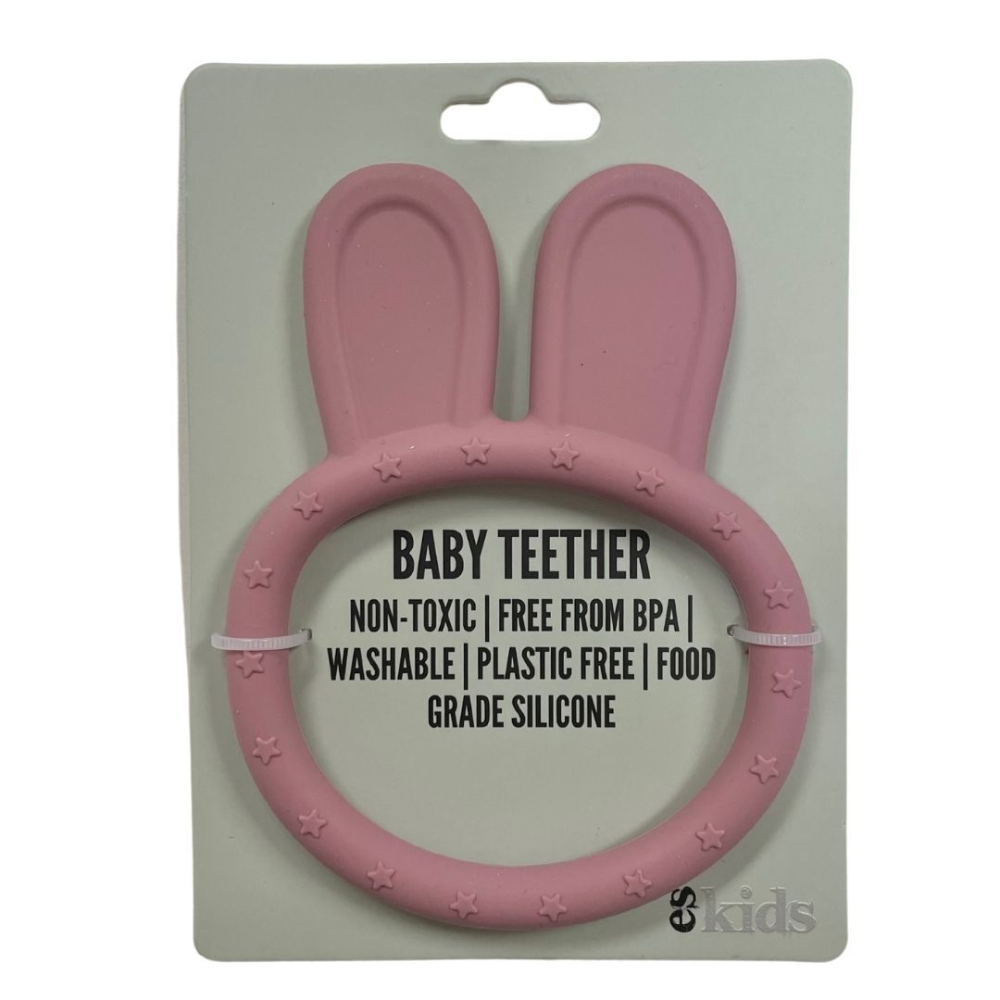 ES Kids | Silcone Bunny Teether - Dusty Pink