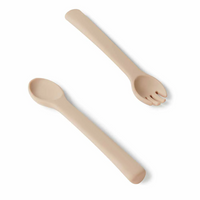 Snuggle Hunny Silicone Spoon and Fork Set | Pebble