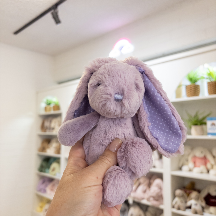 Personalised Tiny Spotty Bunnies 17cm - Lavender