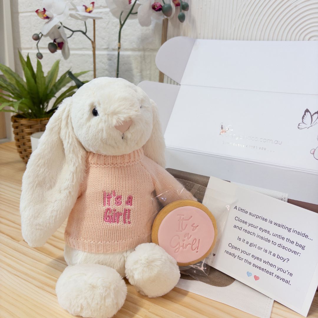Gender Reveal Set - Cream Jellycat Bunny