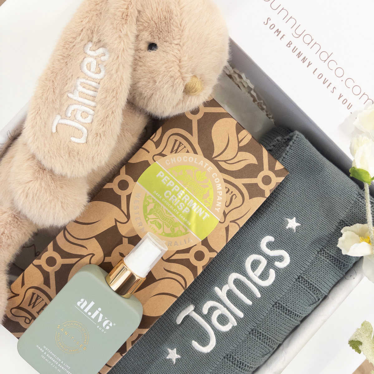 Personalised Mum & Bub Baby Boy Gift Hamper - Caramel Forest