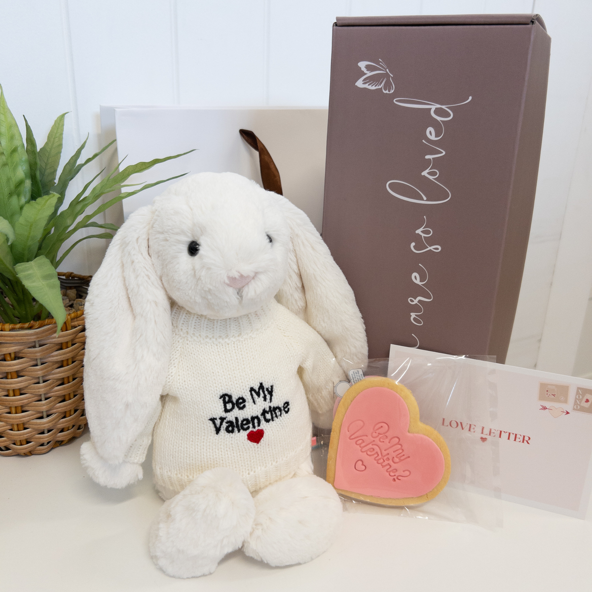 Valentines Day Gift - Be My Valentine Jellycat Bunny Hamper