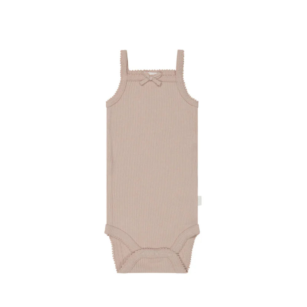 Jamie Kay Organic Cotton Modal Singlet Bodysuit | Dusky Rose