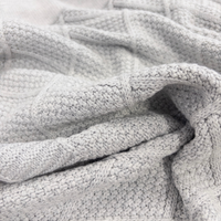 Personalised Diamond Knit Baby Blanket - Grey Marle