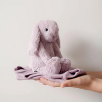 Personalised Jamie Kay Snuggle Bunnies - Penelope the Bunny - Violet 20cm