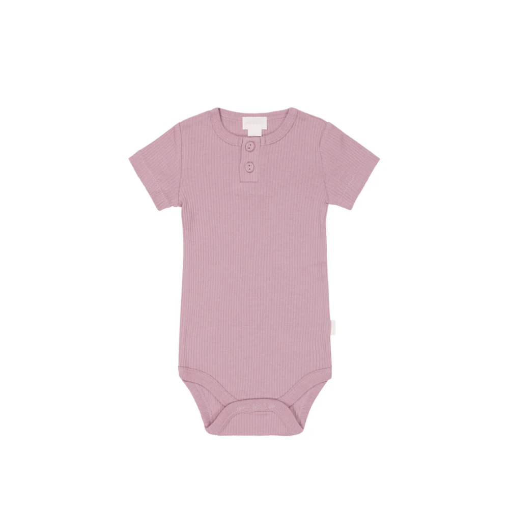 Jamie Kay Organic Cotton Modal Darcy Rib Tee Bodysuit | Vintage Violet