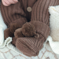 Little B's Knitted Cotton Rib Romper - Chocolate