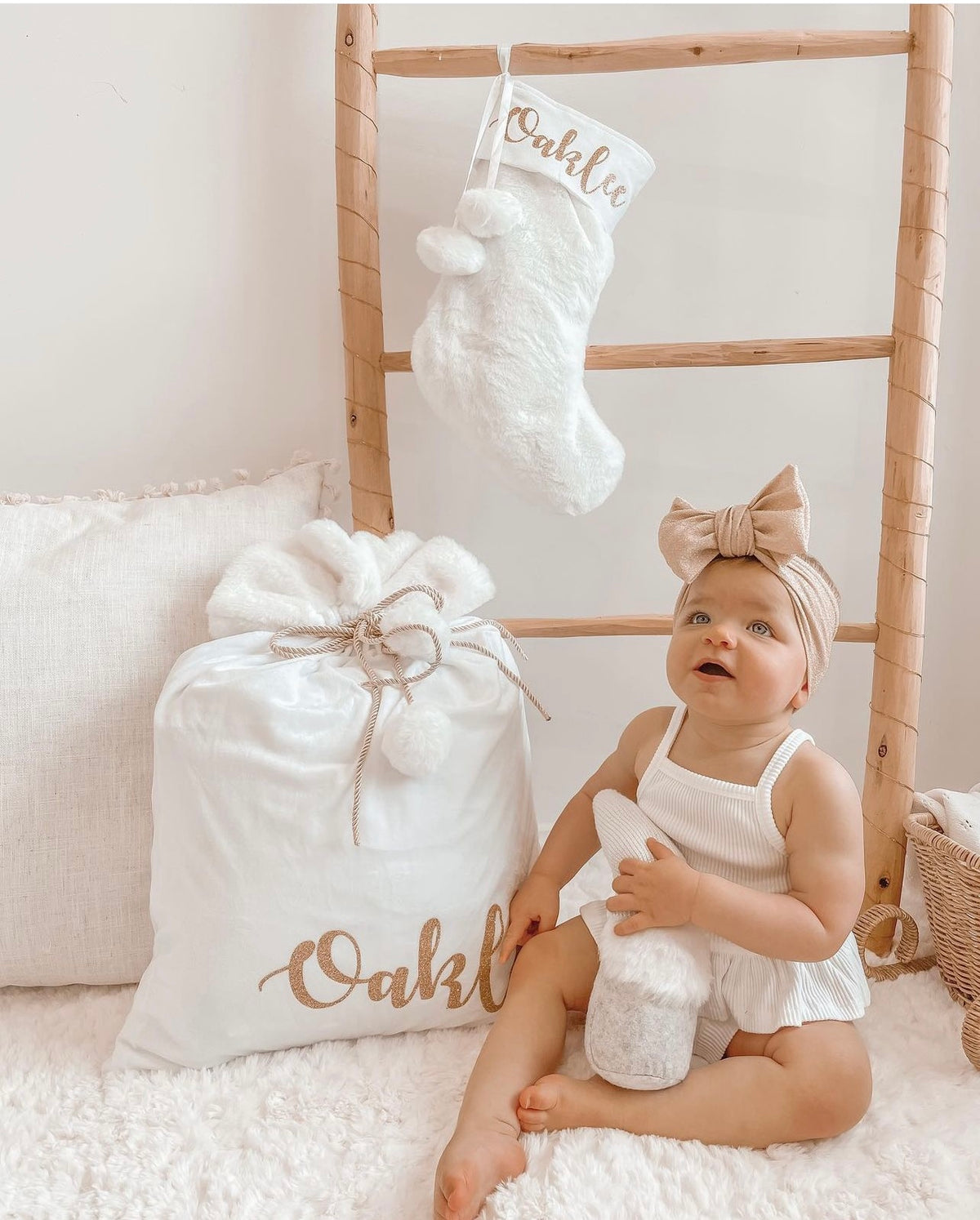 Personalised Christmas Santa Sack - White