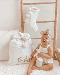 Personalised Christmas Santa Sack - White