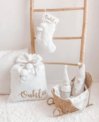 Personalised Christmas Santa Stocking - White