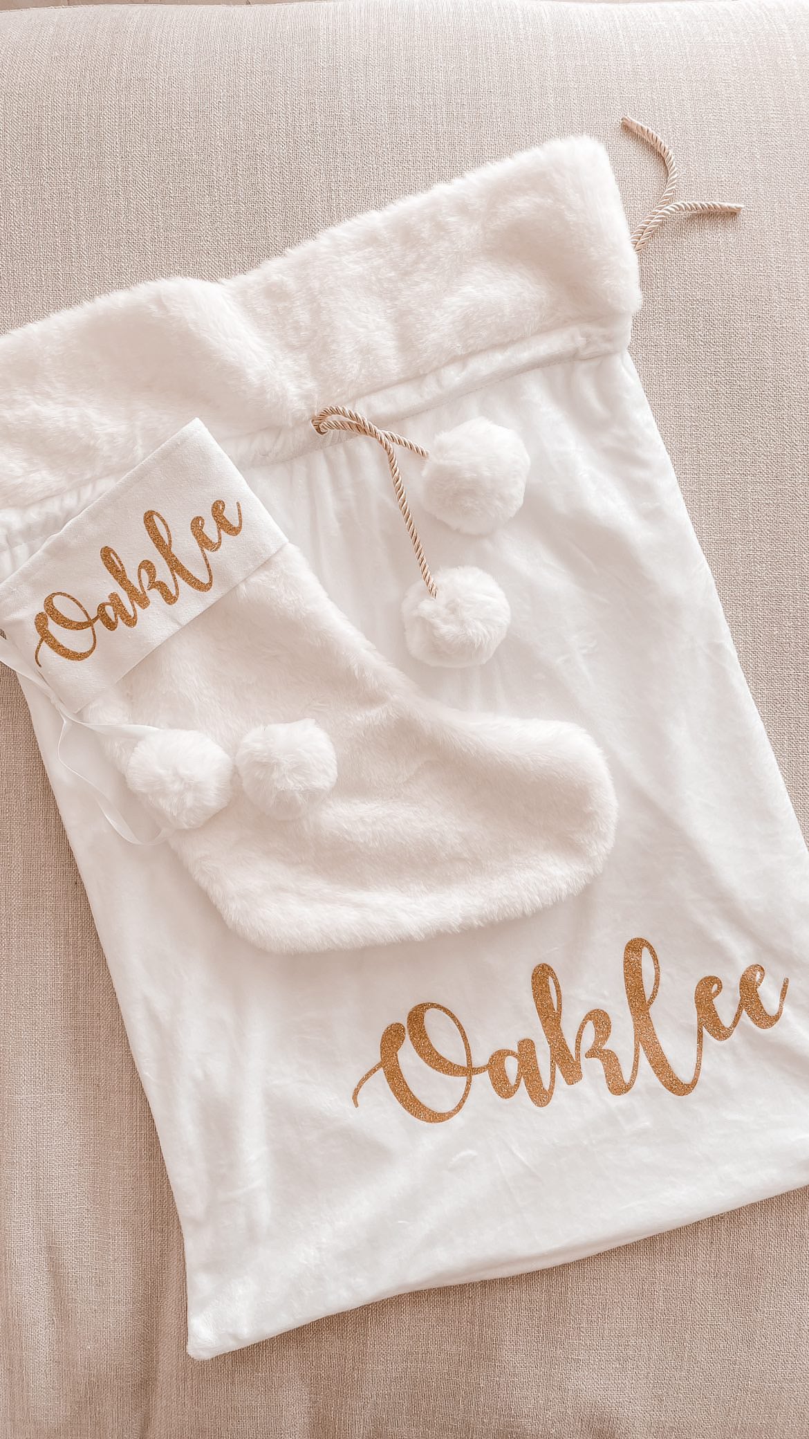 Personalised Christmas Santa Sack - White