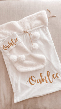 Personalised Christmas Santa Sack - White