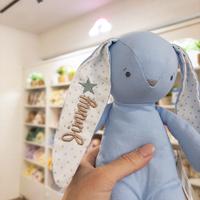 Personalised Alimrose Blue Bobby Floppy Bunny