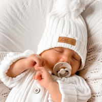 Little B's Knitted Cotton Rib Beanie - Milk