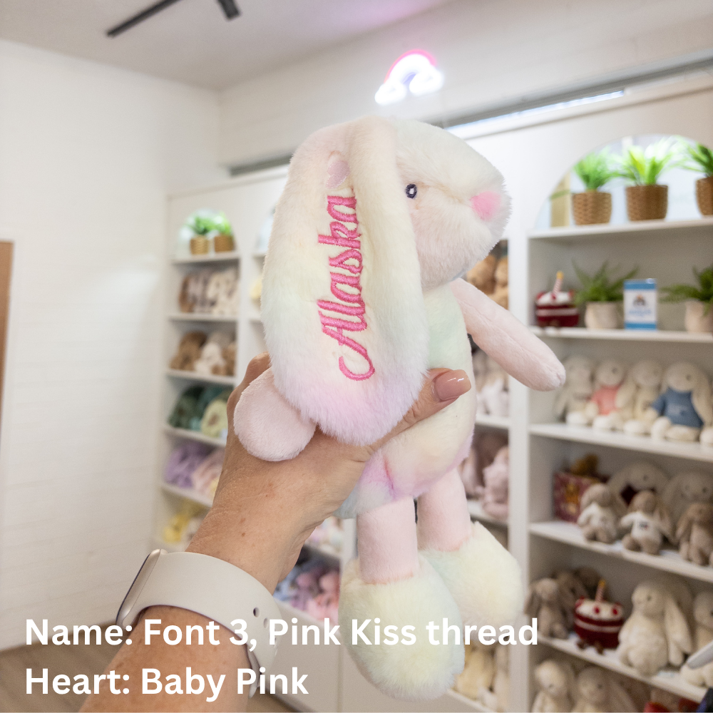 Personalised Small Frankie Bunny - Rainbow 25cm