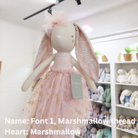 Personalised Alimrose Bronte Ballerina Bunny - Pale Pink