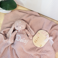 Birth Announcement Plaque - Wooden Arch 'Hello World'