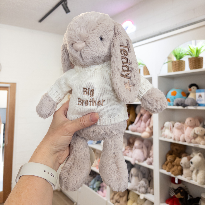 Big Brother Bunny & Jumper - Beige 30cm