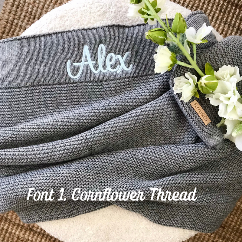 Personalised Baby Blanket - Grey Knit