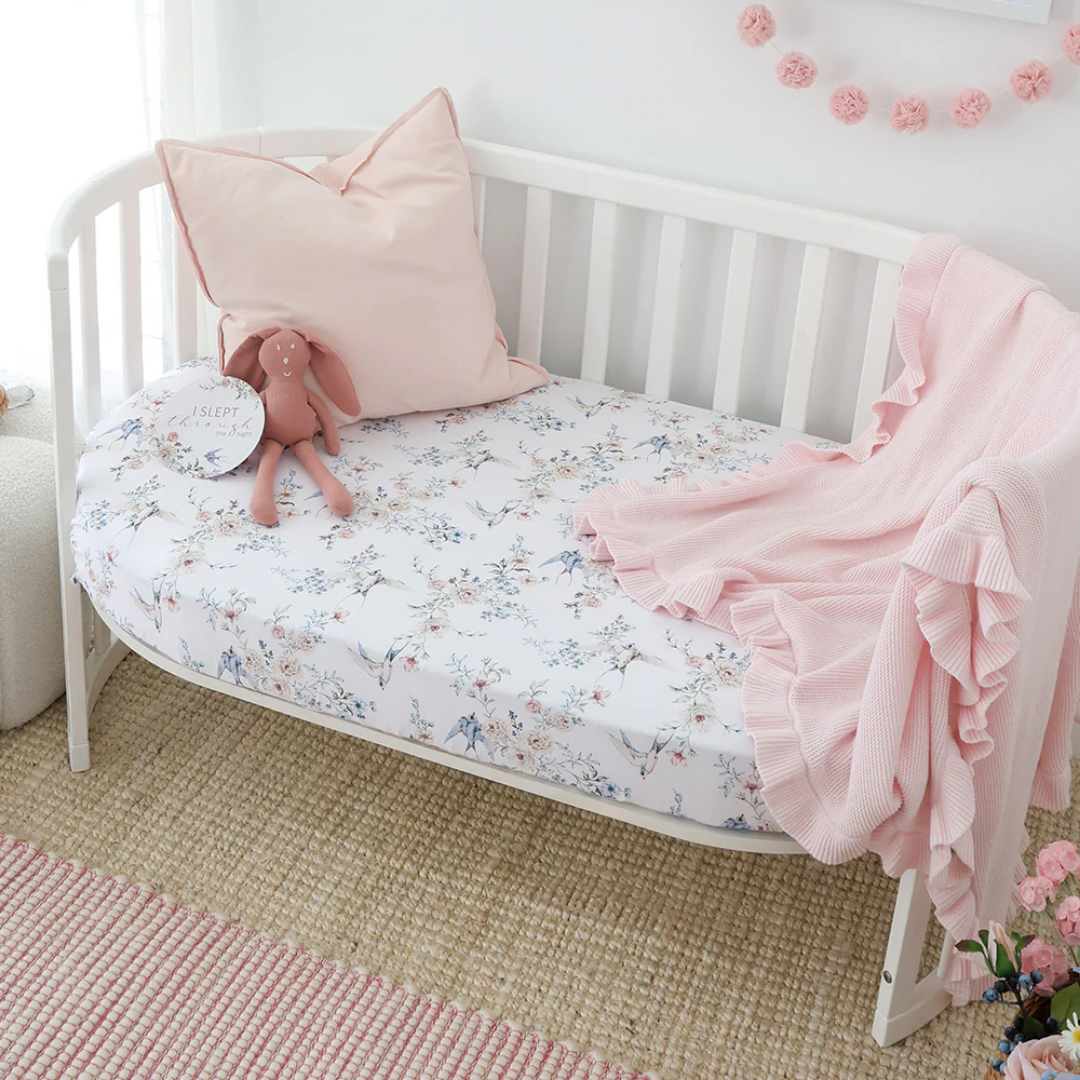 Snuggle Hunny Personalised Ruffle Knit Baby Blanket - Blush Pink