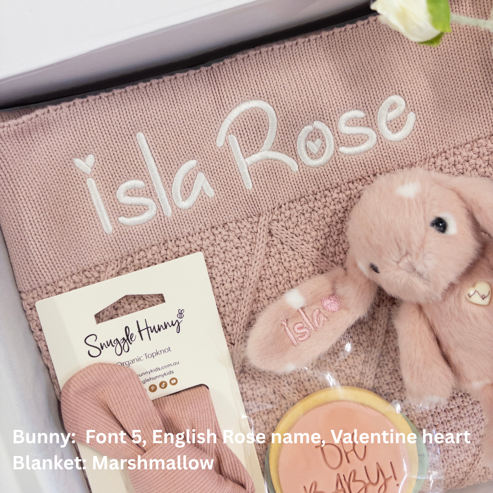 Personalised Little Love Bunny & Blanket Gift Hamper
