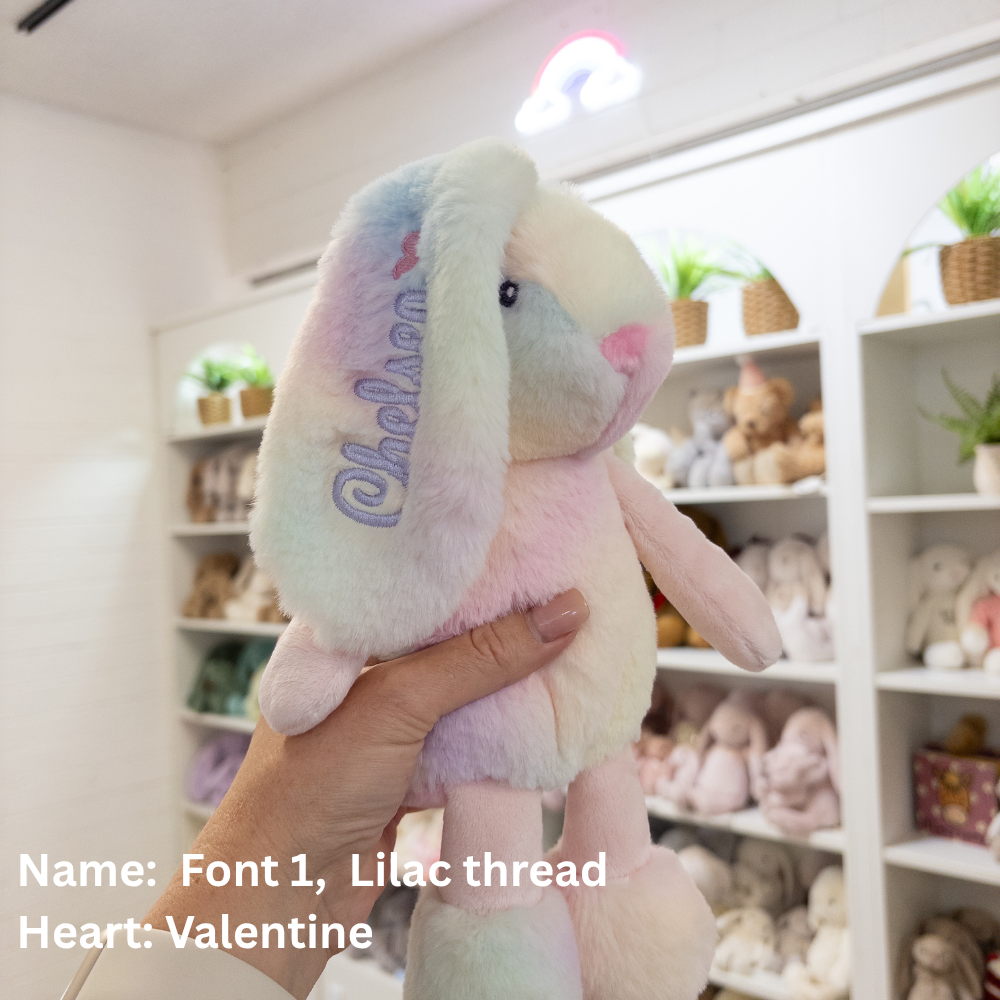 Personalised Small Frankie Bunny - Rainbow 25cm