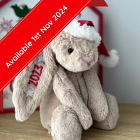 Personalised Beige Jellycat Christmas Bunny (AVAILABLE NOV 24)