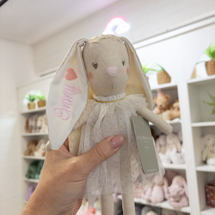 Personalised Alimrose Ivory Mini Angel Bunny