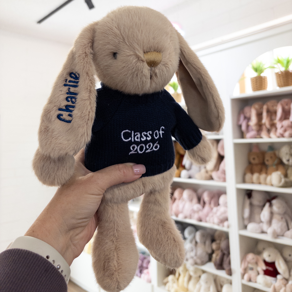 Personalised Graduation Bunny & Jumper - Caramel