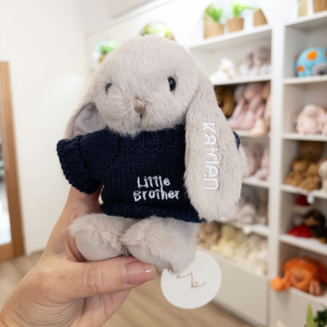 Little Brother Bunny & Jumper - Beige 15cm