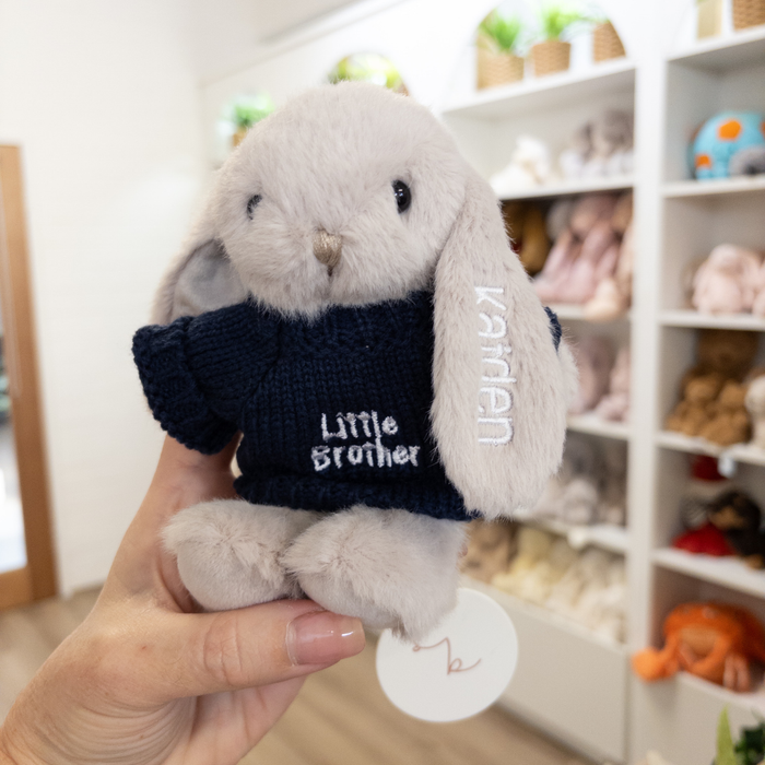Little Brother Bunny & Jumper - Beige 15cm