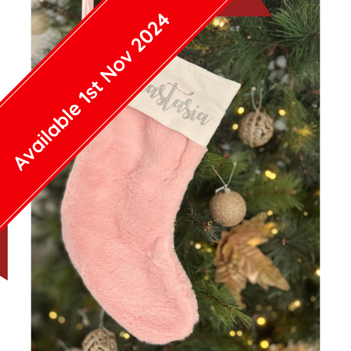 Personalised Christmas Santa Stocking - Pink