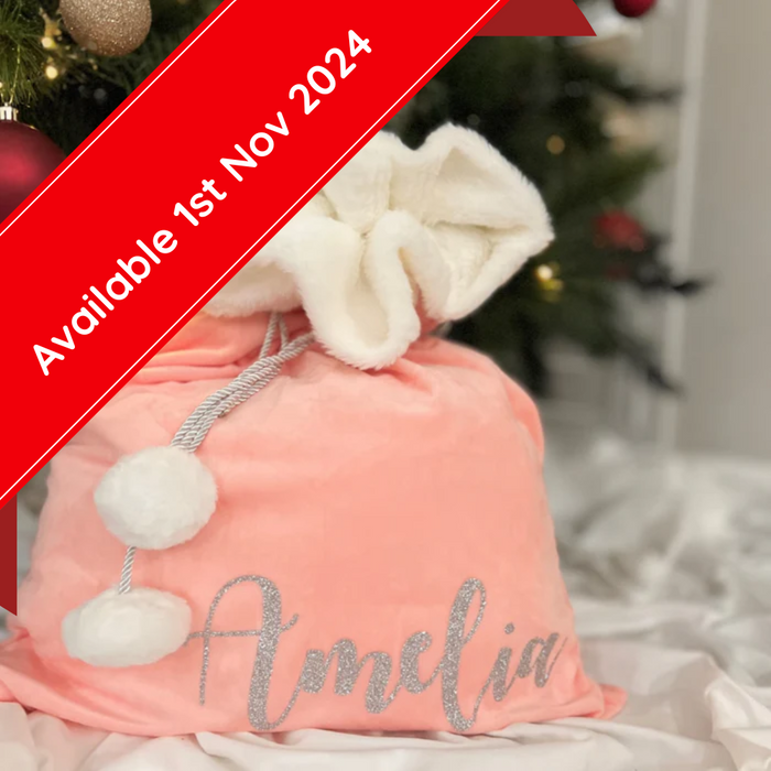 Personalised Christmas Santa Sack - Pink (AVAILABLE 1NOV 24)