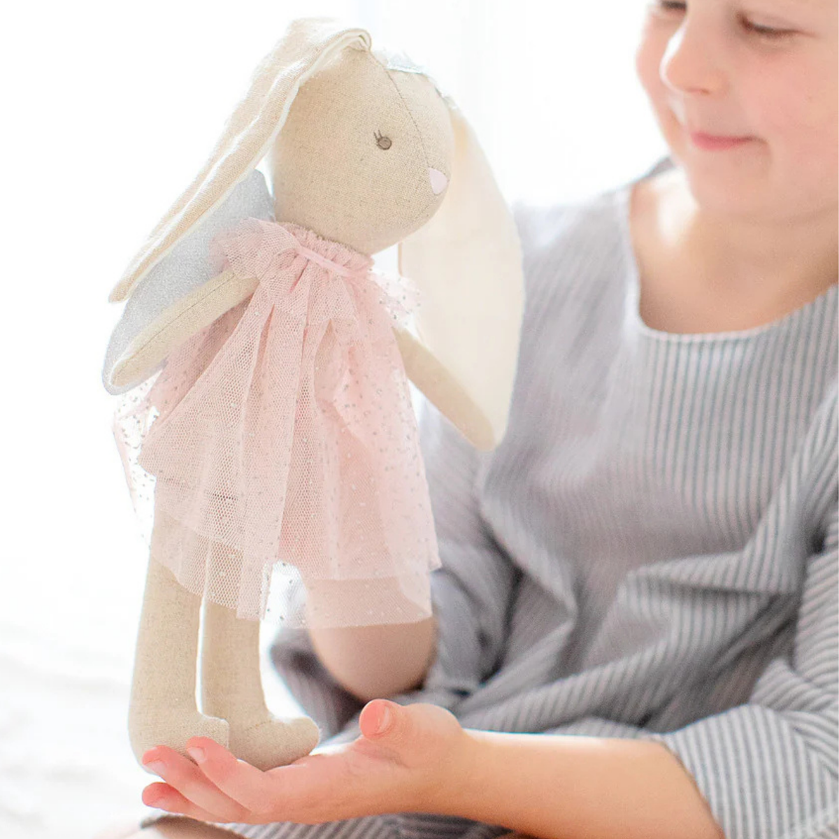 Personalised Alimrose Pink Mini Angel Bunny