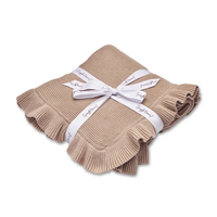 Snuggle Hunny Personalised Ruffle Knit Baby Blanket - Hazelnut