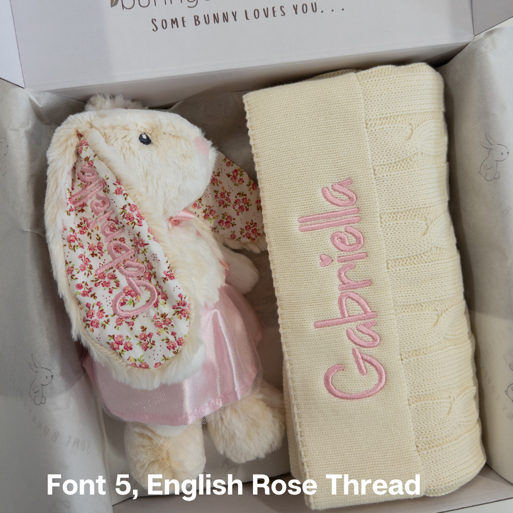 Personalised Newborn Gift Set - Small Ballerina Frankie Bunny & Cream Blanket