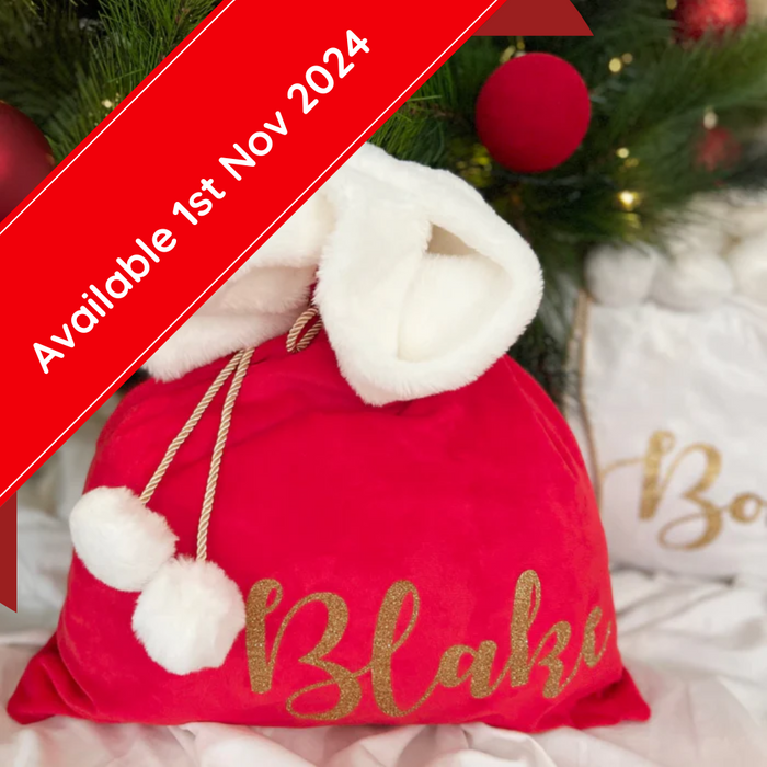 Personalised Christmas Santa Sack - Red (AVAILABLE 1 NOV 24)