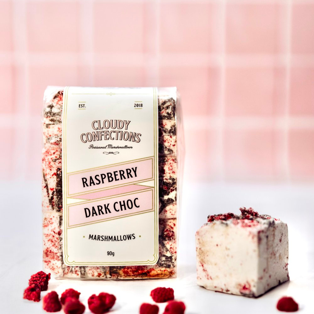 Cloudy Confections Marshmallow | Raspberry dark chocolate