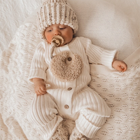 Little B's Knitted Cotton Rib Romper - Milk