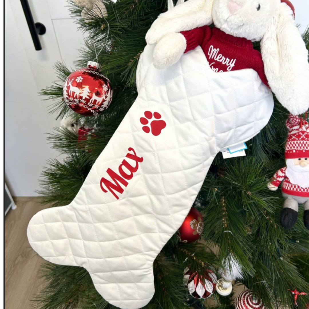 Personalised Puppy Christmas Stocking - Bone