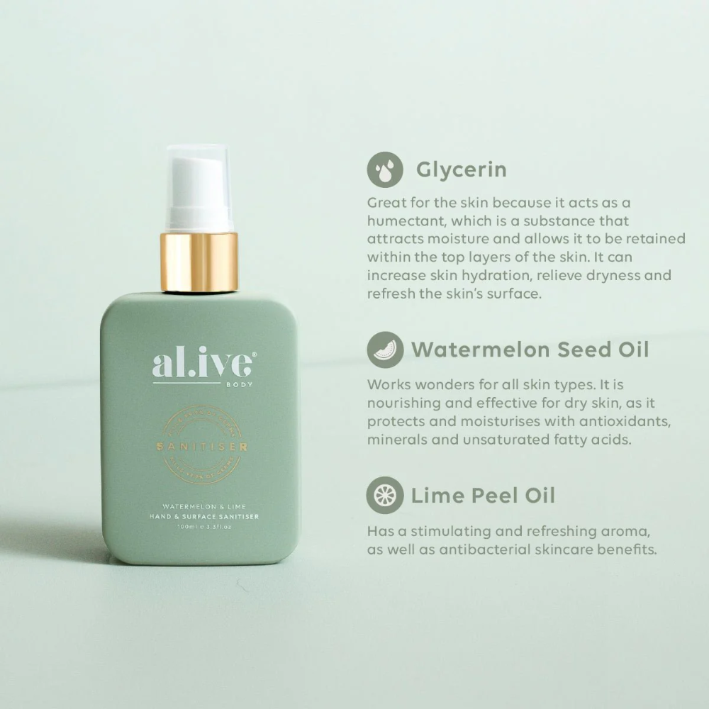 Al.ive | Hand Sanitiser Gel - Watermelon & Lime 100ml