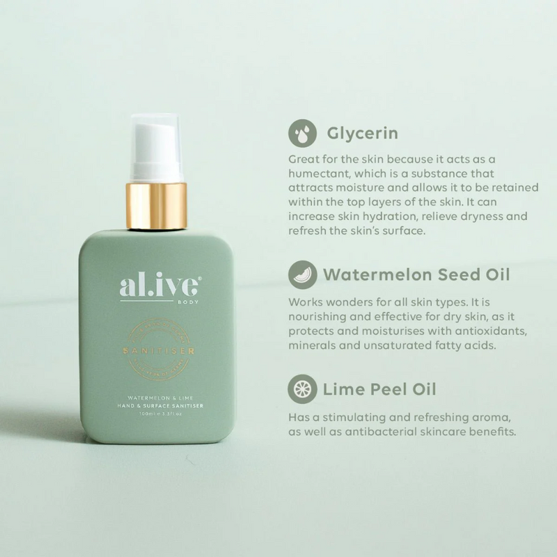 Al.ive | Hand Sanitiser Gel - Watermelon & Lime 100ml
