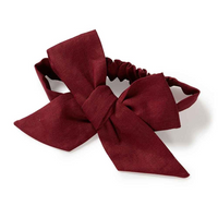 Snuggle Hunny Pre-Tied Linen Bow | Burgundy