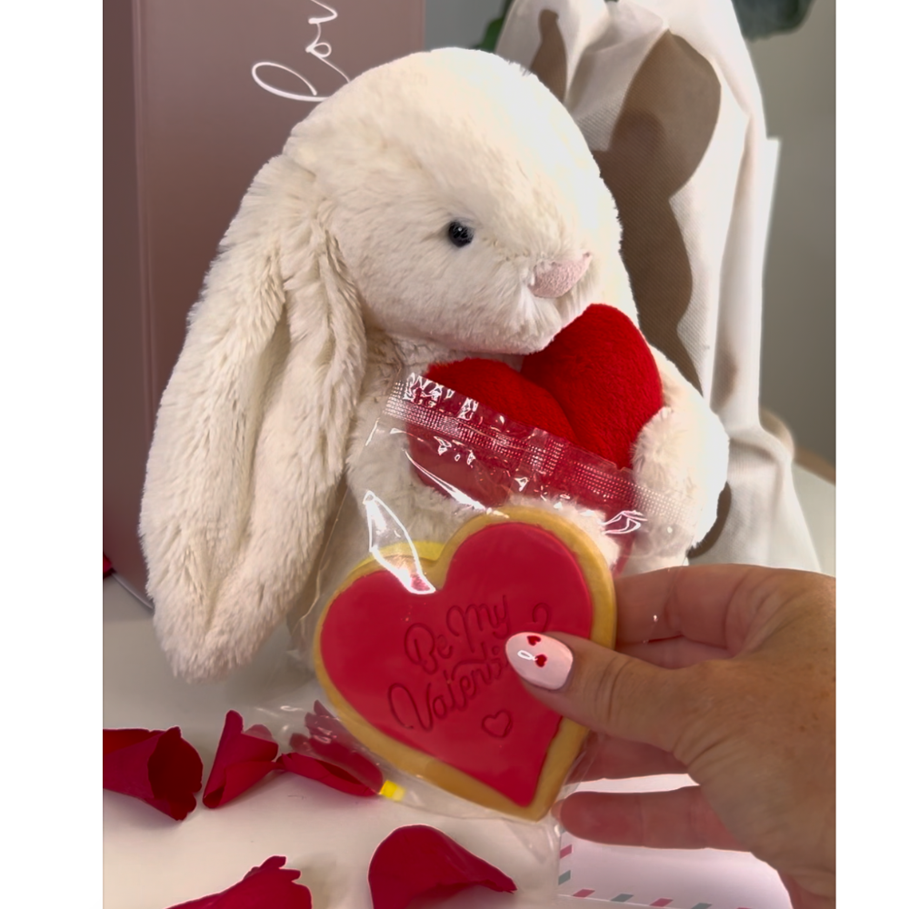 Valentines Day Gift - Personalised Medium Love Heart Jellycat Bunny