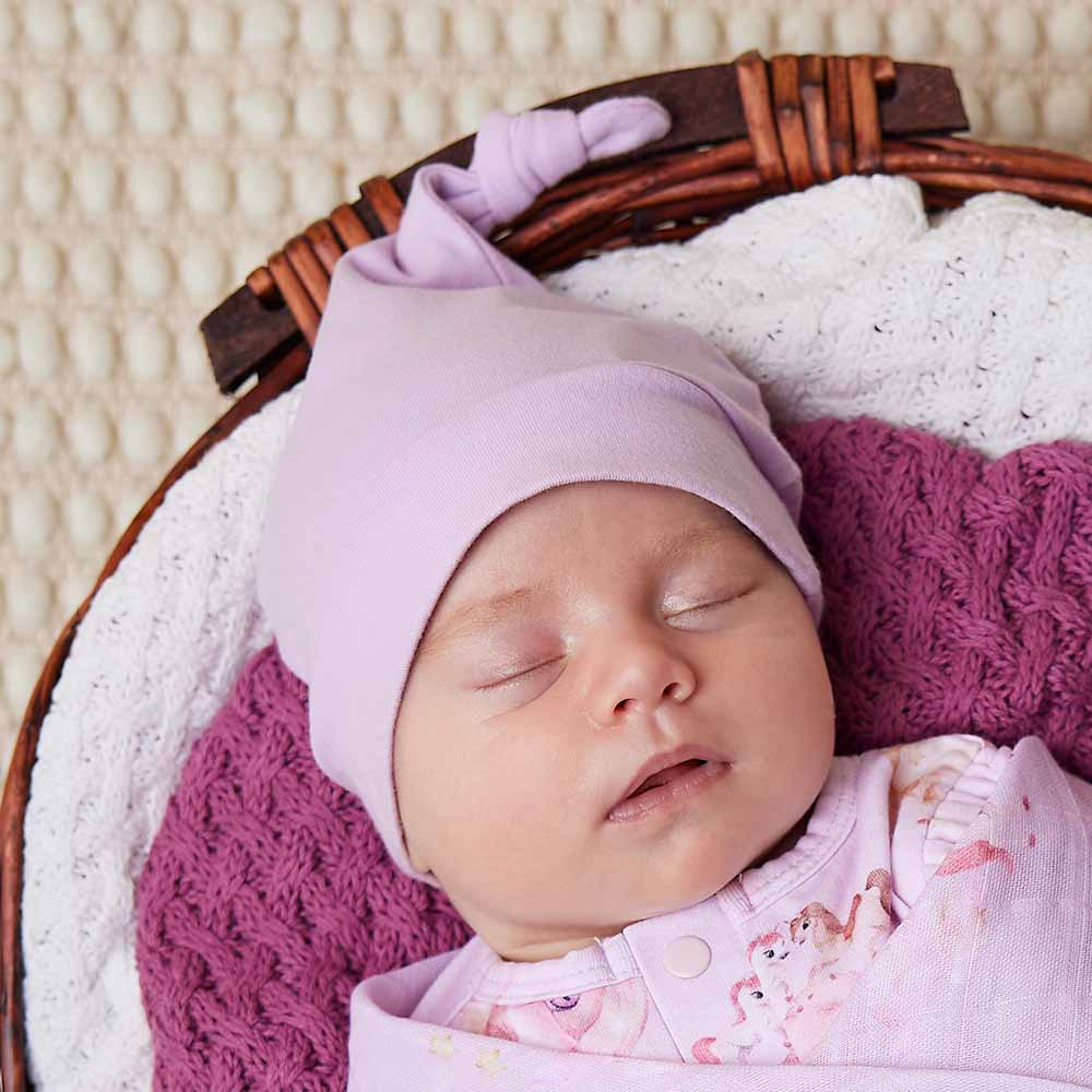 Snuggle Hunny Jersey Organic Knotted Beanie | Lilac